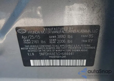 2016 Hyundai Elantra Value Edition from USA, damaged, VIN 5NPDH4AE5GH684441